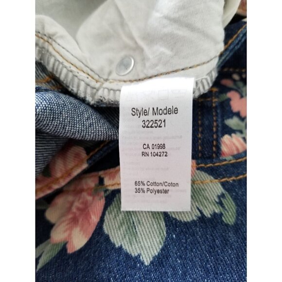 Gabby Isabella Womens Denim Floral Printed Pants Straight Leg Jeans Size 4 - Picture 9 of 9